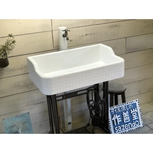 受注生産 モザイクタイルのガーデンシンク おしゃれな流し台