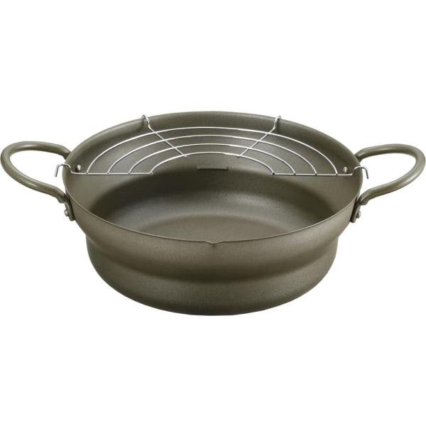 【商品概要】サイズ:36.8×28.5×12.5cm本体重量:880g素材・材質:本体/鉄(シリコン焼付塗装。底の厚さ1.0mm)、取っ手/鉄(シリコン焼付塗装)、アミ/鉄(クロムメッキ)生産国:中国対応熱源:ガス火、IH電磁調理器(100...