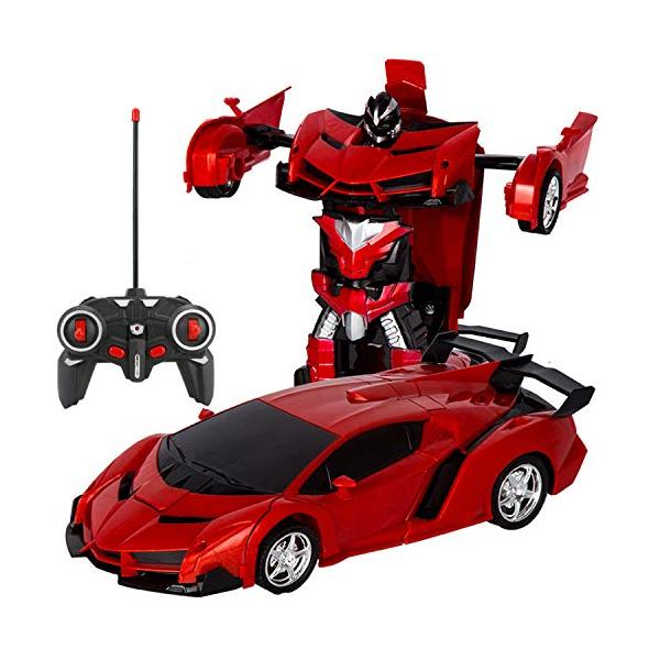 電動RCカー おもちゃの車 リモコンカー ラジコンカー ロボットに変換することができます 非常にクールなデザイン (レッド)