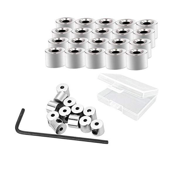 ピンバッジのピンバッチ 留め具 金具 ネジ式キャッチ 銀色 6×5mm 20個セット(箱入り) HUAZONTOM