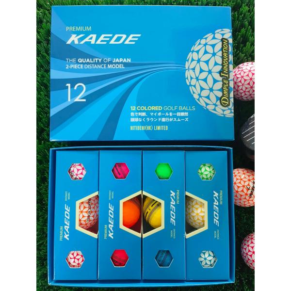 KAEDE(カエデ) ゴルフボール 12色セット 1ダース(12個入り)