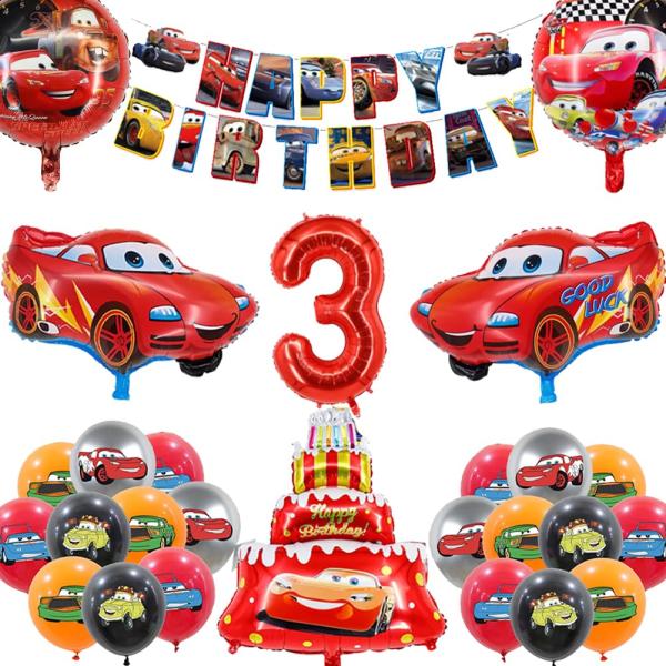 誕生日 飾り付け スーパー風船 カーズ アニメセット 誕生日 飾り付け 男の子 大きな 車 バルーン 誕生日バルーン HAPPYBIRTHDAYガーラ