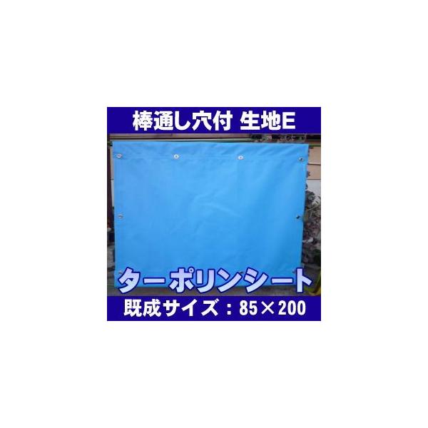 防炎 カラーターポリンシート 6色 棒通し穴付タイプ:生地E 巾85cm×丈200cm ハトメ3×5 間仕切り 防寒対策 雨よけ 風よけ 花粉よけ