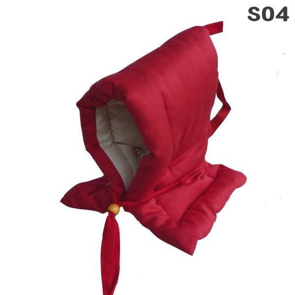 Sサイズ（幼児用・園児用 子ども用）防災頭巾 S04 サイズ約25×39×6.5cm 表地:アクリル系カネカロン100%難燃糸使用 難燃ツイルエンゼル赤裏地:綿100% 中綿:難燃ポリエステル70%　ポリエステル30%　難燃綿使用 ★耳穴開...