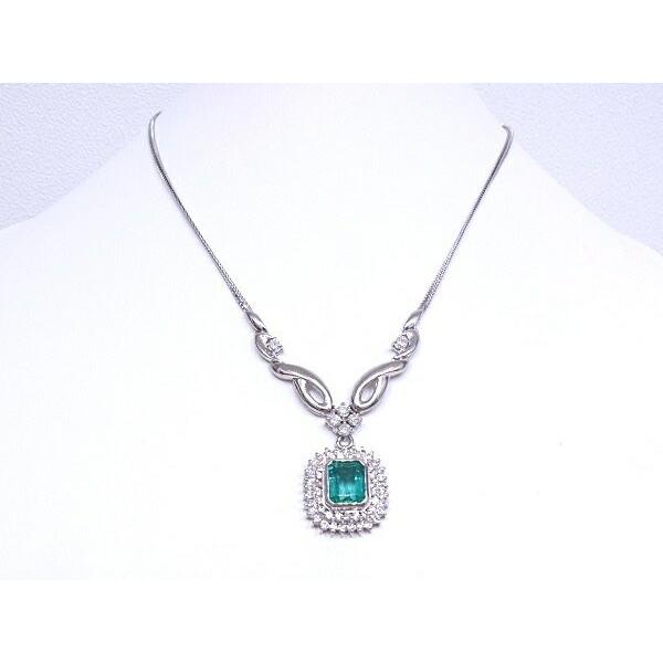 エメラルド ダイヤモンド　プラチナネックレス　Pt900/Pt850 Pt850 Pt900 エメラルド ダイヤモンド ネックレス 鑑別 プラチナ