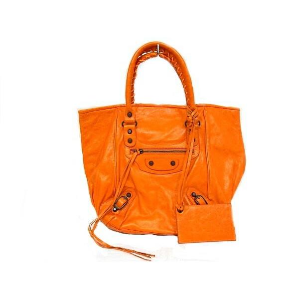 BALENCIAGA ザ サンデー オレンジ レザー ハンドバッグ