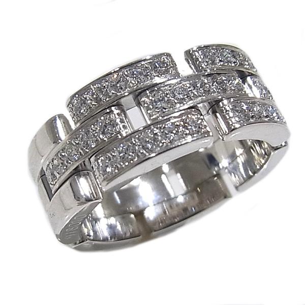 超美品　カルティエ Cartier マイヨンパンテールリング　ハーフダイヤ Cartier（カルティエ） マイヨンパンテールリング 指輪 750WG ハーフ