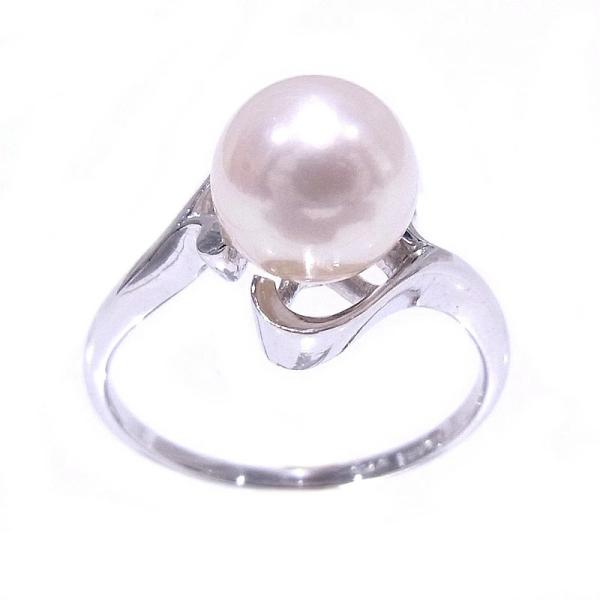 MIKIMOTO ミキモト ホワイト パール 真珠 シルバー リング 10号 lemeilleur_lel348