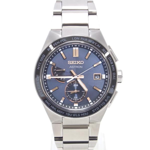 【美品】セイコー　アストロン　ネクスター　SBXY053　8B63-0BD0　チタニウム　GPSソーラー　ネイビー　デイト表示 SEIKO（セイコー） アストロン ネクスター 2nd SBXY053 ソーラー電波