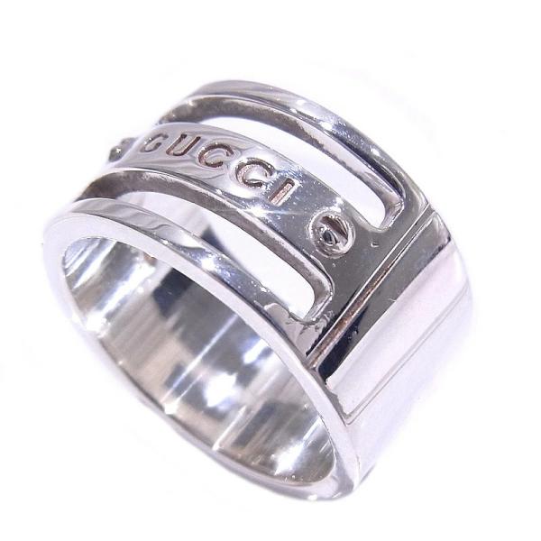 GUCCI（グッチ） ロゴ入りリング シルバー SV925 指輪 ＃18 【中古品
