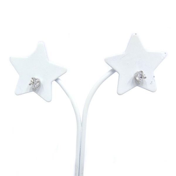 美品【ティファニー】プラチナ　ソリティア　ダイヤ　ピアス　計0.34ct TIFFANY&Co.（ティファニー） ソリティア ピアス プラチナ pt950