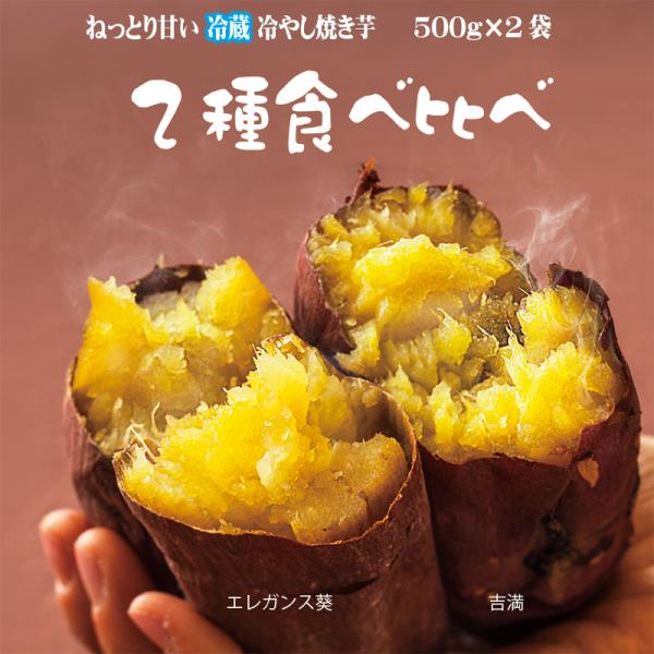 ２種食べ比べ 宮崎県くしまアオイファームブランド芋シルクスイート「エレガンス葵」 当店商標紅はるか 「吉満」を冷凍では味わえない冷蔵 冷やし焼き芋の「極み」「ひえひえ君」の甘味食感をご堪能ください。内容量計１ｋｇ約５００ｇ×2袋（全体でＭ〜...