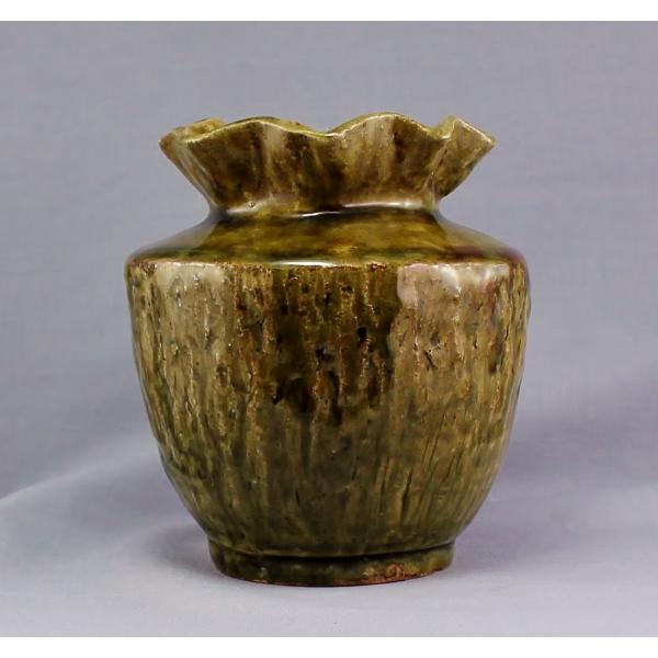 花瓶 瀬戸焼 オリジナル 一点物 織部花瓶作品2 : やきもの工房・炎