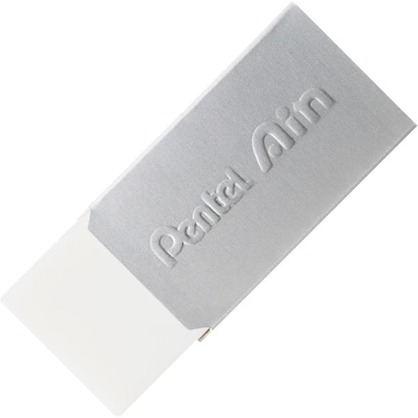 ぺんてる数量限定デザイン　　消しゴム Pentel Ain シルバー ZEAC06LMZ 消しくずが消しゴムにくっつく、「くっつく消しゴム」メール便送料￥２００
