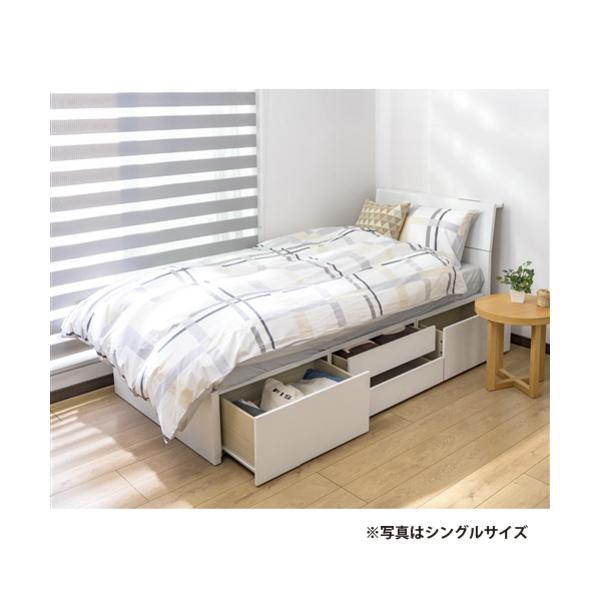 【中古】大阪引取限定ホワイトベッドフレームとヤマダ製ダブルマットレスのセット 期間限定大特価】[シングル]ヤマダオリジナル 引き出し付ベッド