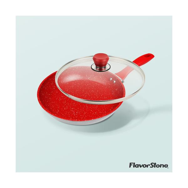 他サイト： テレビショッピング研究所 T66830／RD ソテーパン28cm蓋付 フレーバーストーン RDの商品画像