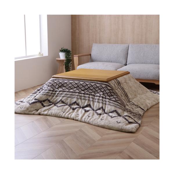 【在庫限り】冬物処分[正方形190X190]　イケヒコ・コーポレーション　こたつ布団　こたつ掛布団　ロイド　アイボリー　蓄熱仕様　撥水加工　ウォッシャブル 449