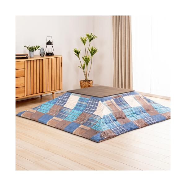 【在庫限り】［長方形:約190ｘ240cm］ヤマダオリジナル　速攻消臭こたつ布団　HOT　STYLE　チェックパッチ 449