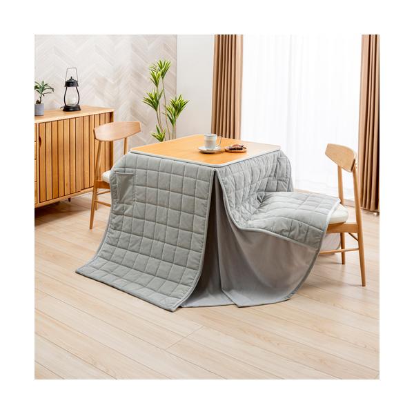 【在庫限り】［正方形:約236ｘ236cm］ヤマダオリジナル　速攻消臭ダイニングこたつ掛布団　グレー 449