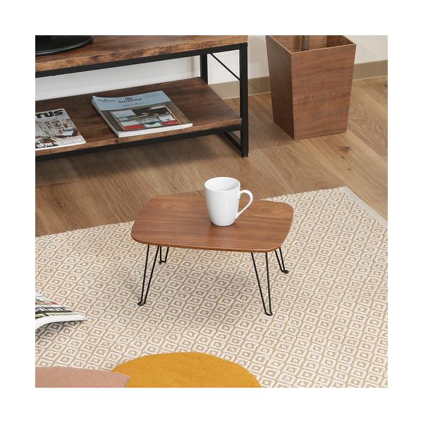 不二貿易　折れ脚ローテーブル　トロン　4030MBR　ミディアムブラウン　幅40×奥行30×高さ21cm 448