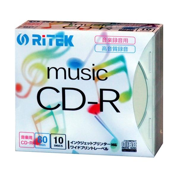 RiTEK　音楽録音用CD-R　5mmスリムケース10枚入　CD-RMU80.10P　C 56