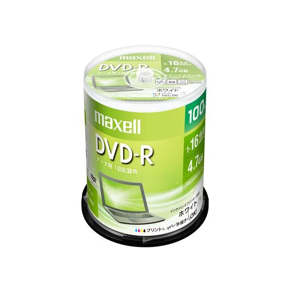 マクセル(Maxell)　DR47PWE100SP　データ用DVD-R　ひろびろホワイトレーベルディスク　1-16倍　4.7GB　100枚　スピンドルケース 120
