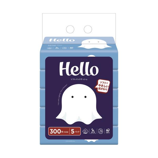 ユニバーサルペーパー　ハローソフトパックティッシュ　150組5P 861