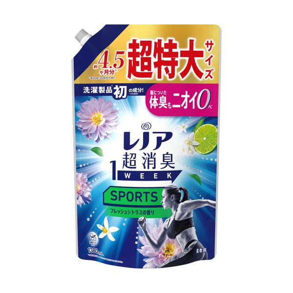 P&amp;G　レノア超消臭1WEEK　SPORTS　フレッシュシトラスの香り　つめかえ　超特大サイズ　1380ml 861