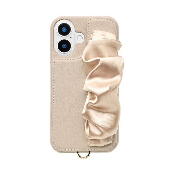 ユニケース Classy Scrunchie Case for iPhone 16 (beige) UNI-CSIP24M-2CSBE