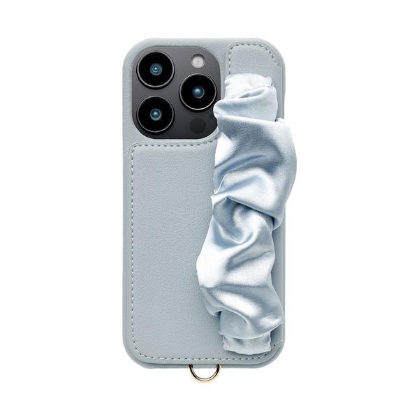 ユニケース Classy Scrunchie Case for iPhone 16 Pro (pale blue) UNI-CSIP24MP-2CSPB