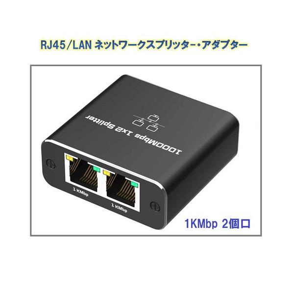 RM RM-2810-2LAN 2個口LAN分配器 1入力・2出力 USB-Aオス給電 ブラック