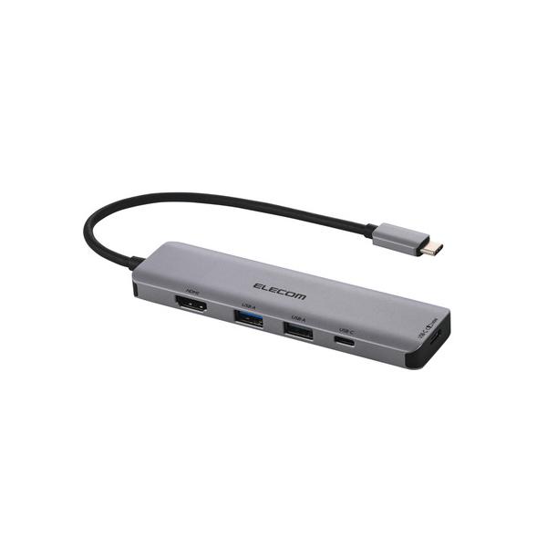エレコム　DST-050BP1SV　USB　Type-C　ドッキングステーション　5-in-1　4K　HDMI　PD充電　シルバー 126