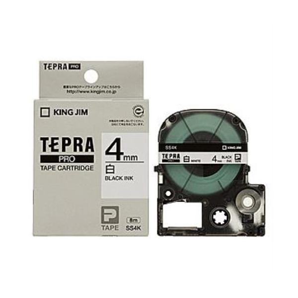 他サイト： 白ラベルテープ 「テプラPRO」(白テープ／黒文字／4MM幅)        SS4Kの商品画像