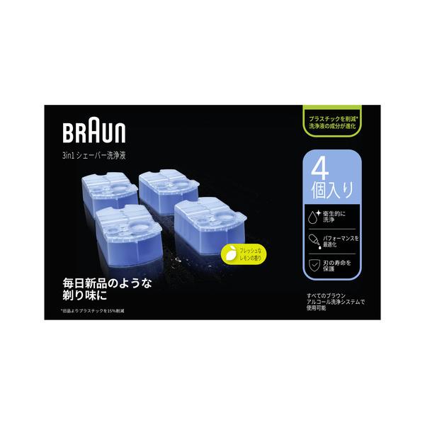 ブラウン クリーン＆リニューシステム専用 洗浄液 カートリッジ CCR4 CR ( 4コ入 )/ ブラウン(Braun) ( アルコール除菌洗浄 )