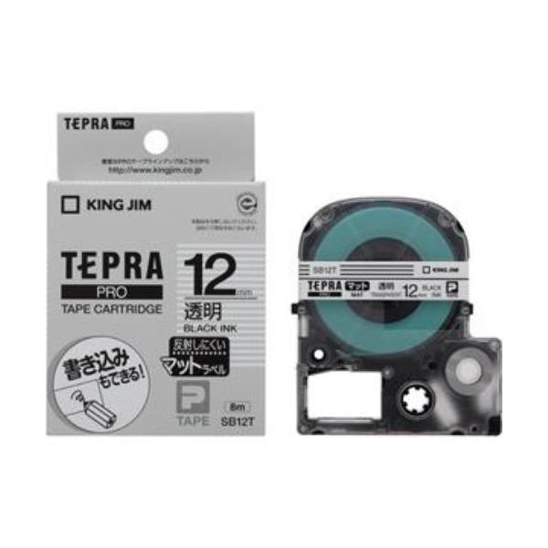 他サイト： キングジム  「TEPRA(テプラ)PRO」マットラベル 透明／黒文字 12mmの商品画像