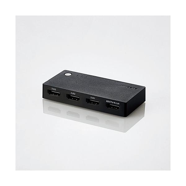 エレコム DH-SWL3BK HDMI切替器 2K/WUXGA 60Hz対応 3ポート ケーブルなしモデル ブラック