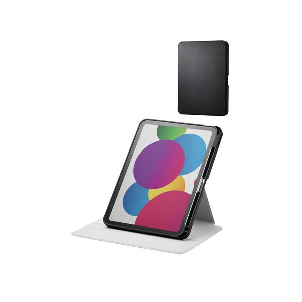 エレコム TB-A25RMG360BK iPad A16 11インチ/第10世代 10.9インチ ケースカバー タッチペンホルダー スリープ対応 360度回転 マグネット着脱 衝撃吸収 ブラック