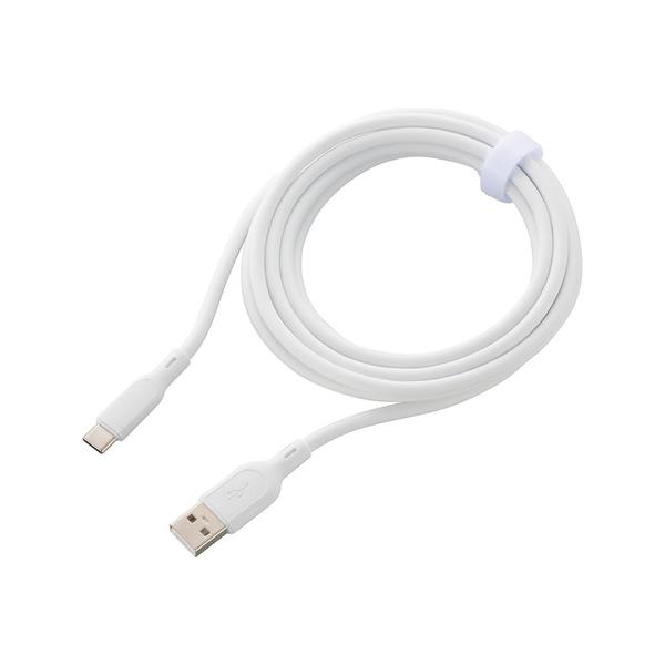 オーム電機　SMT-L20SAC-W　なめらかケーブル　USB-A　to　C　2m　　ホワイト 131