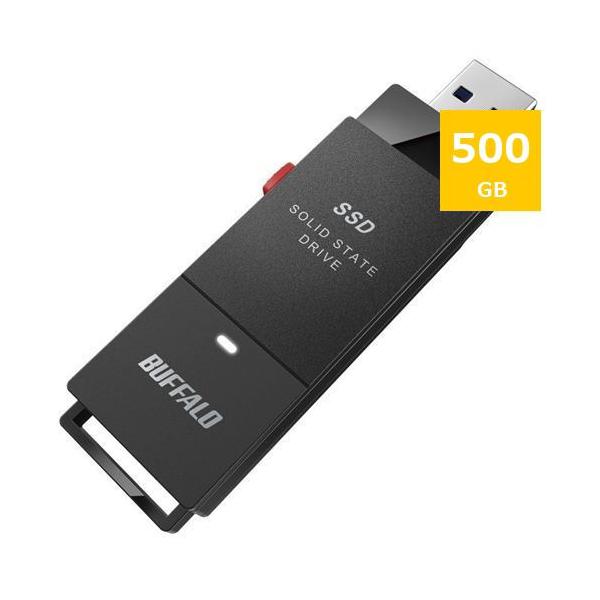バッファロー（Buffalo） USB 3.2（Gen.1）対応 テレビ対応・スティック型SSD SSD-PUT500U3-BKC