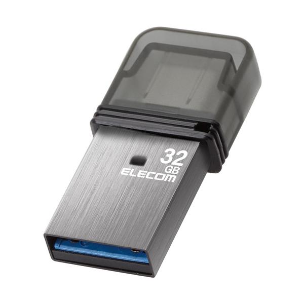 【推奨品】エレコム MF-CAU32032GSV USBメモリ USB3.2(Gen1) Type-C キャップ式 32GB シルバー