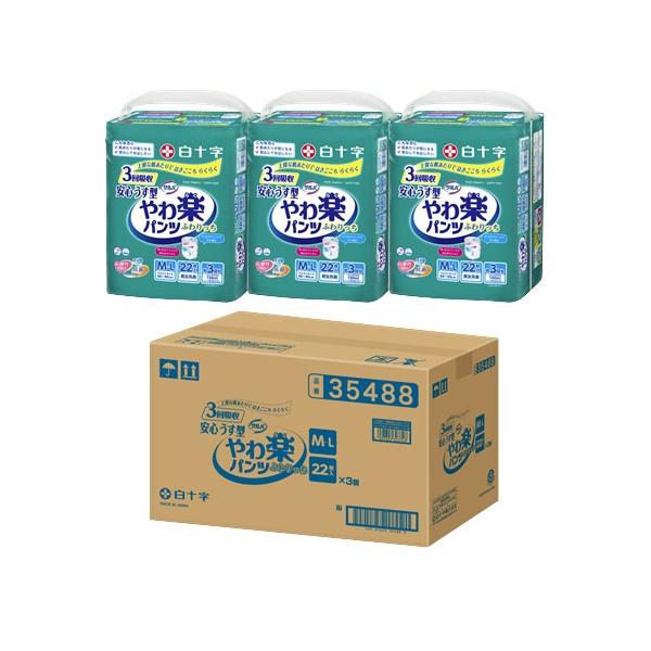 他サイト： 白十字 サルバ やわ楽パンツ 安心うす型 M-L22枚X3 【セット販売】の商品画像