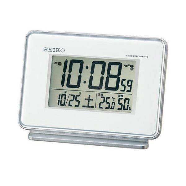 セイコー　SQ767W　デジタル目覚まし時計　電波クロック　ホワイト 820