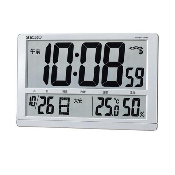 セイコー SEIKO 掛け時計 壁掛け 置き時計 SQ433S 電波時計 デジタル カレンダー 温度計 湿度計 六曜表示