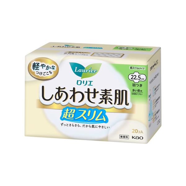 花王　ロリエ　エフ　しあわせ素肌超スリム　多い昼用　羽つき　20コ入　【医薬部外品】 861