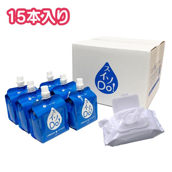 【スイソDo！レギュラー225ml 15本+ペット用ウェットティッシュ付】水素水 ウェットティッシュ付】スイソDo！レギュラー225ml×15本+WT 水素