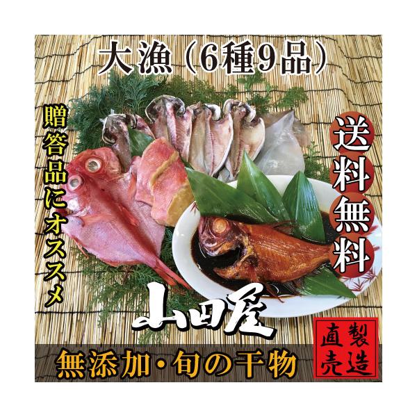 夏ギフト お中元 干物 ひもの 伊豆 海産物 大漁 6種9品 詰め合わせ セット あじ 金目鯛 煮付け 姿煮 お年賀 お礼 父の日 母の日 敬老の日 ギフト