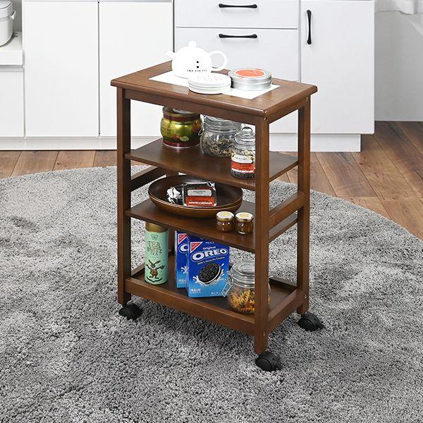 タイルトップワゴン ブラウン 組立品 : ヤマドウオンラインストア