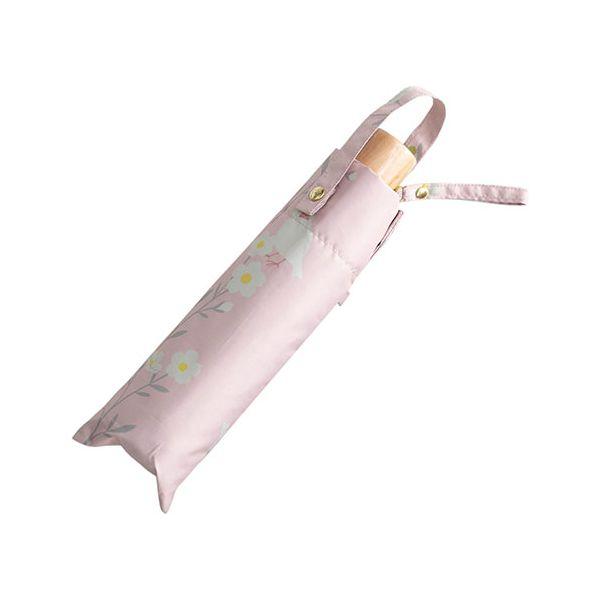 三国 MKN シルバーコーティング雨晴兼用 55cm耐風楽ミニ傘 お花と文鳥