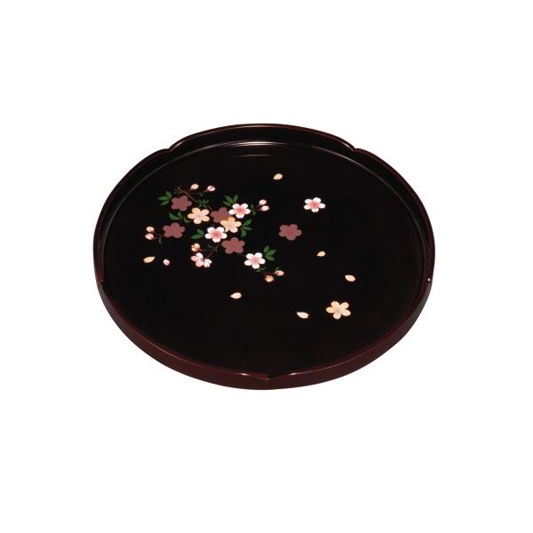 お盆 トレー おしゃれ 丸盆 花型 溜 里桜 30cm 漆器 和柄 和風 ギフト 名入れ 日本製 22 17 2 漆器の産地職人のお店 紀州ヤマガ 通販 Yahoo ショッピング