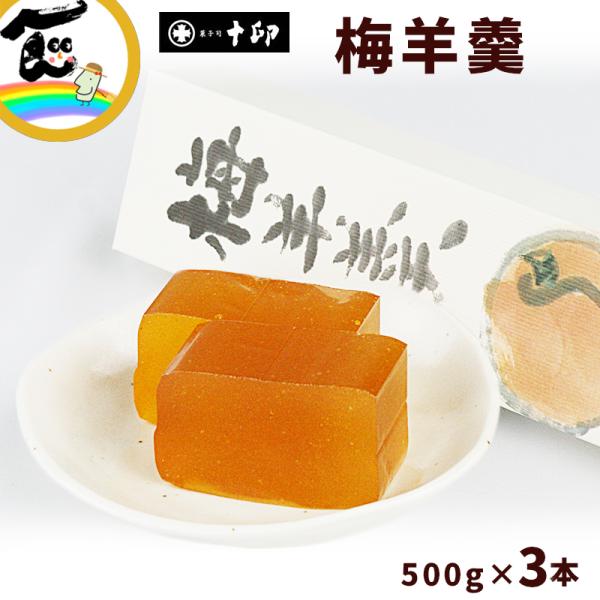 ようかん 羊羹 十印 梅羊羹 500g×3本 山形県 川西町 うめ 梅 送料込